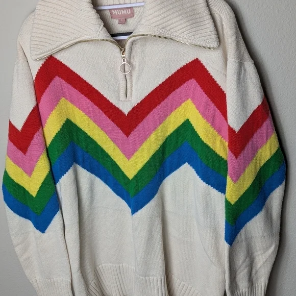 Show Me Your Mumu Weston Half Zip Pullover Womens Small Sweater Shirt - Picture 9 of 13